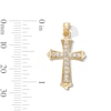 Thumbnail Image 3 of 10K Gold CZ Beaded Cross Necklace Charm