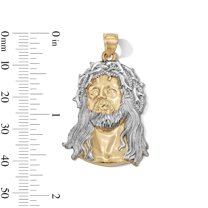 Main Image 5 of 10K Gold Jesus Head Two-Tone Necklace Charm