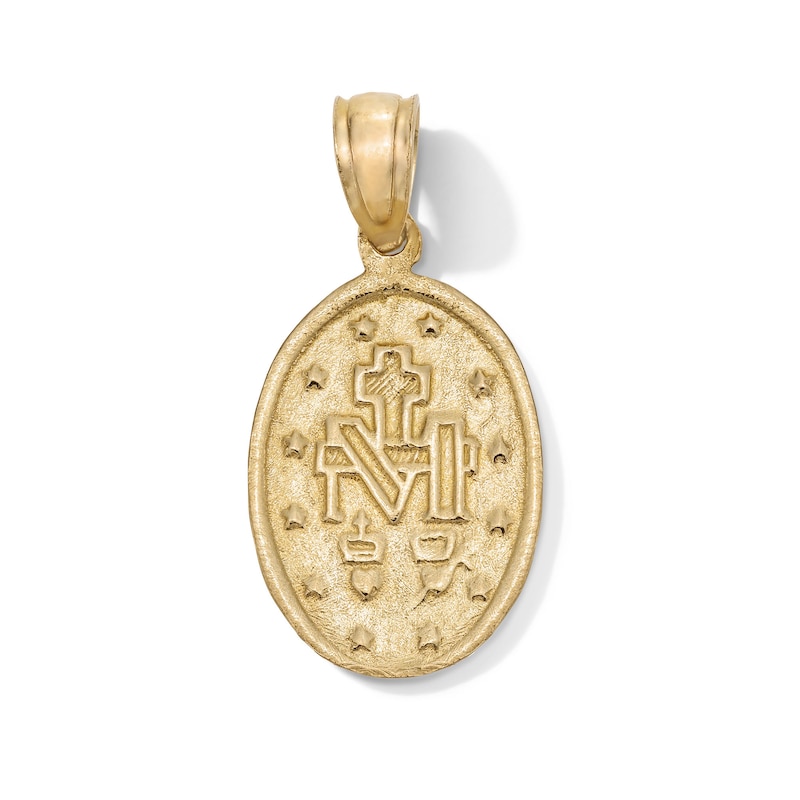 Main Image 4 of 10K Gold Miraculous Mary Medallion Necklace Charm