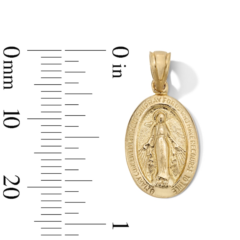 Main Image 5 of 10K Gold Miraculous Mary Medallion Necklace Charm