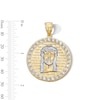 Thumbnail Image 3 of 10K Gold CZ Jesus Medallion Two-Tone Necklace Charm