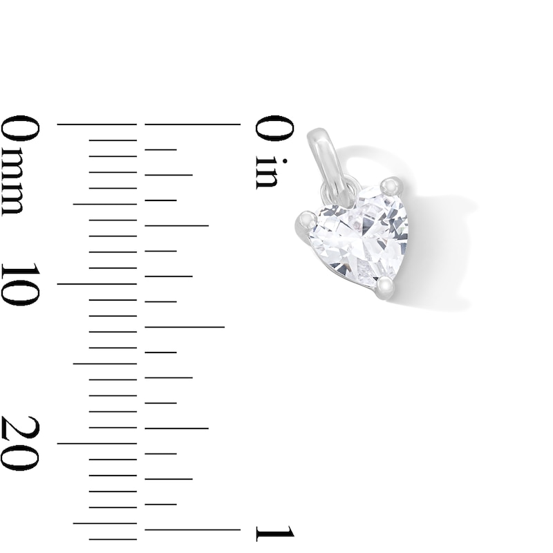 Main Image 2 of Sterling Silver CZ Heart Stone Necklace Charm