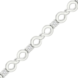 Sterling Silver 1/5 CT. T.W. Lab-Created Diamond Infinity Bracelet - 7.25&quot;