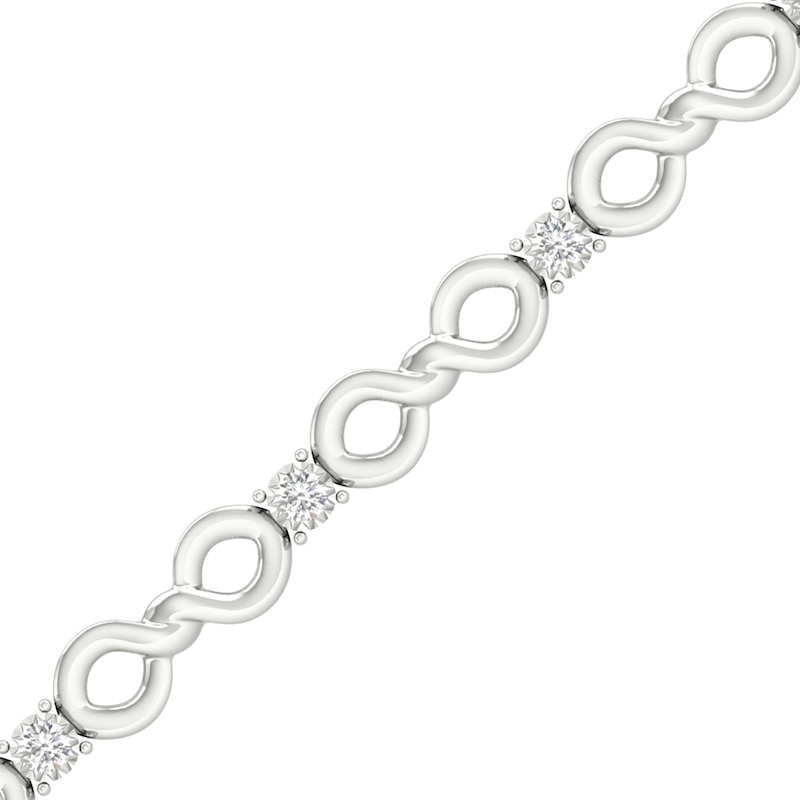 Main Image 1 of Sterling Silver 1/5 CT. T.W. Lab-Created Diamond Infinity Bracelet - 7.25&quot;