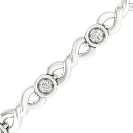 Sterling Silver 1/5 CT. T.W. Lab-Created Diamond Braided Bracelet - 7.25&quot;