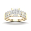 Thumbnail Image 4 of 14K Gold Plated 3/8 CT. T.W. Lab-Created Diamond Square Ring Set - Size 7