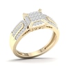 Thumbnail Image 5 of 14K Gold Plated 3/8 CT. T.W. Lab-Created Diamond Square Ring Set - Size 7