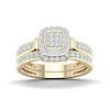 Thumbnail Image 1 of 14K Gold Plated 1/3 CT. T.W. Lab-Created Diamond Cushion Ring Set - Size  7