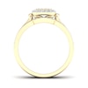 Thumbnail Image 4 of 14K Gold Plated 1/3 CT. T.W. Lab-Created Diamond Cushion Ring Set - Size  7