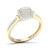 Thumbnail Image 6 of 14K Gold Plated 1/3 CT. T.W. Lab-Created Diamond Cushion Ring Set - Size  7