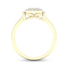 Thumbnail Image 7 of 14K Gold Plated 1/3 CT. T.W. Lab-Created Diamond Cushion Ring Set - Size  7