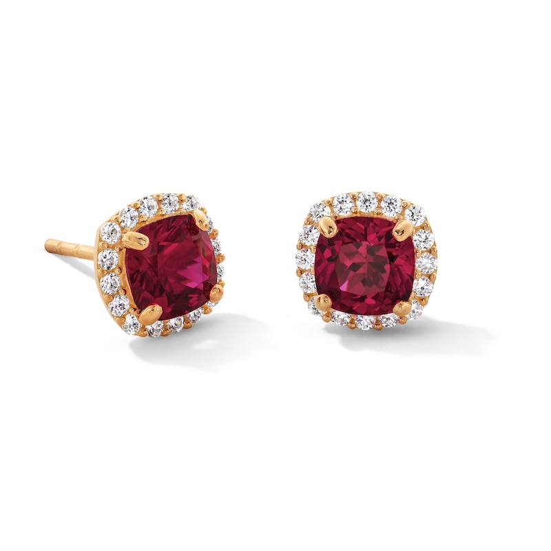 Main Image 1 of 10K Gold CZ Birthstone Studs