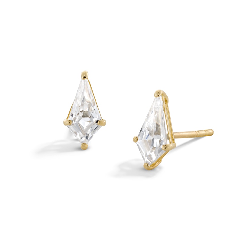 Main Image 1 of 10K Gold CZ Rhombus Studs