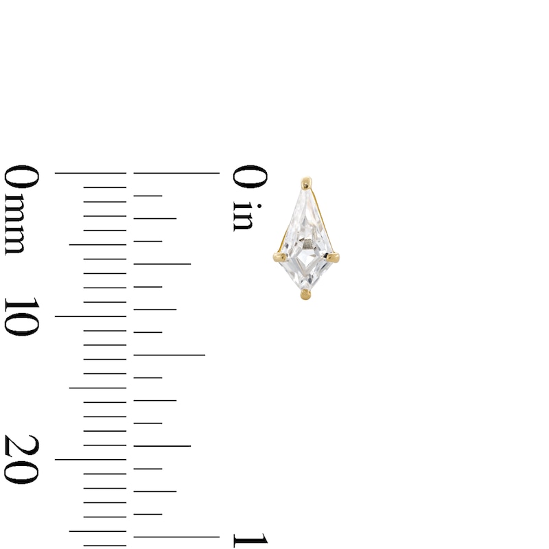 Main Image 2 of 10K Gold CZ Rhombus Studs