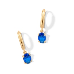 14K Gold Plated Birthstone Huggie Hoops