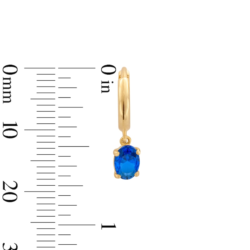 Main Image 2 of 14K Gold Plated Birthstone Huggie Hoops