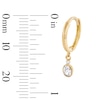 Thumbnail Image 2 of 10K Gold CZ Bezel Oval Drop Huggie Hoops