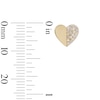 Thumbnail Image 2 of 10K Gold CZ Pavé and Polished Heart Studs