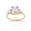 Thumbnail Image 1 of 10K Gold CZ Cushion and Double Round Ring - Size 7