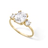 Thumbnail Image 2 of 10K Gold CZ Cushion and Double Round Ring - Size 7