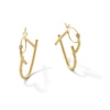 Thumbnail Image 1 of 10K Gold Wrap Heart Hoops