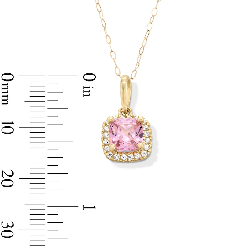 Main Image 3 of 10K Gold CZ Birthstone Pendant - 18&quot;