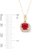 Thumbnail Image 3 of 10K Gold CZ and Lab-Created Ruby Birthstone Pendant - 18&quot;