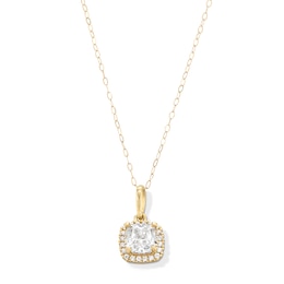 10K Gold CZ Birthstone Pendant - 18&quot;