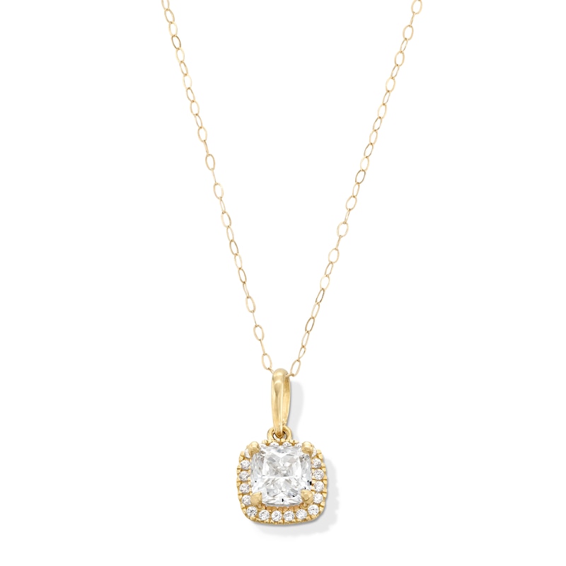 Main Image 1 of 10K Gold CZ Birthstone Pendant - 18&quot;