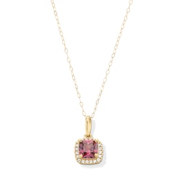 10K Gold CZ Birthstone Pendant - 18&quot;