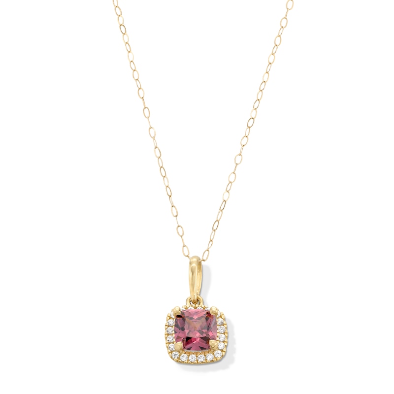 Main Image 1 of 10K Gold CZ Birthstone Pendant - 18&quot;