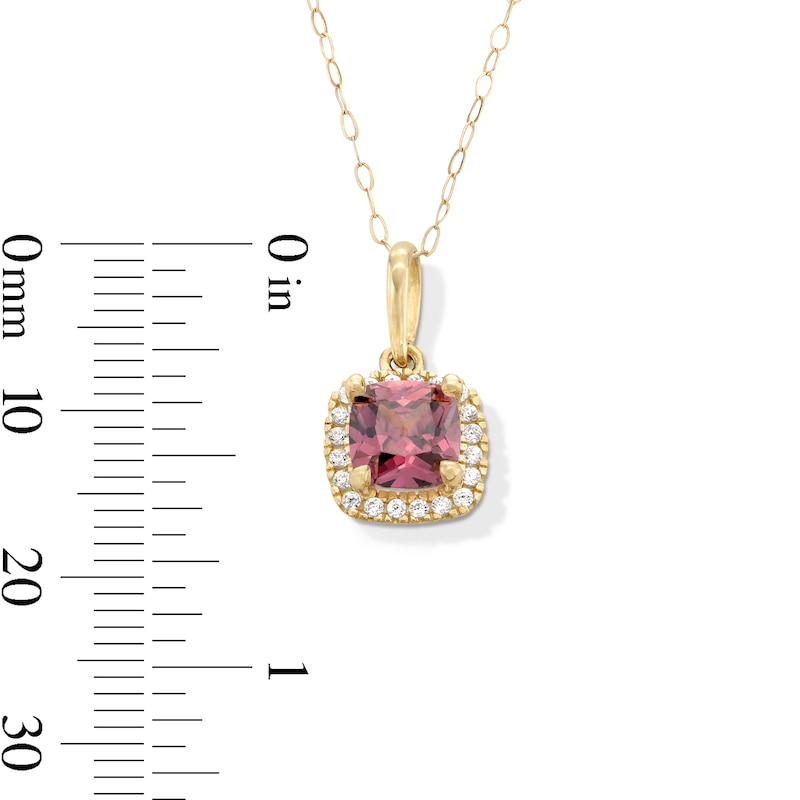 Main Image 3 of 10K Gold CZ Birthstone Pendant - 18&quot;