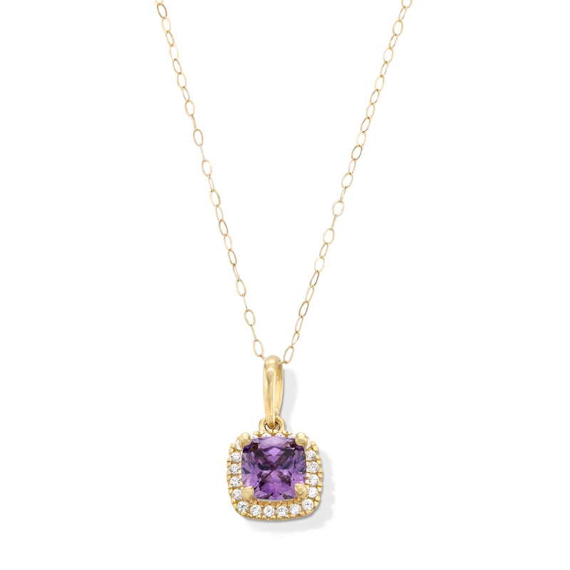 Main Image 1 of 10K Gold CZ Birthstone Pendant - 18&quot;