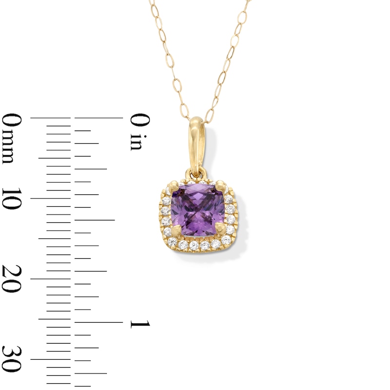 Main Image 3 of 10K Gold CZ Birthstone Pendant - 18&quot;