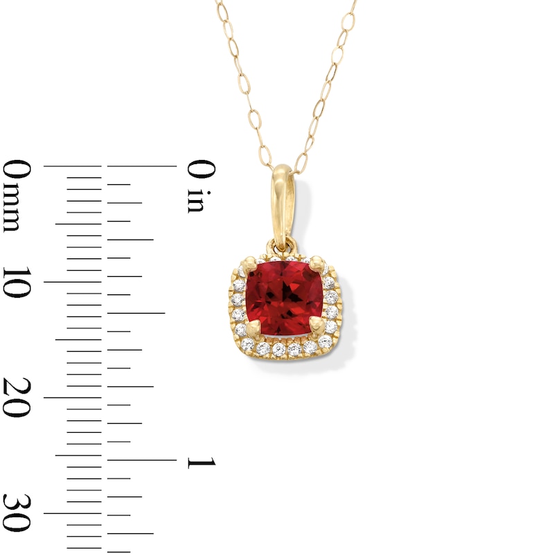 Main Image 3 of 10K Gold CZ Birthstone Pendant - 18&quot;