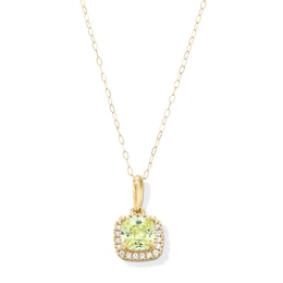 10K Gold CZ Birthstone Pendant - 18&quot;