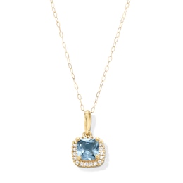 10K Gold CZ Birthstone Pendant - 18&quot;