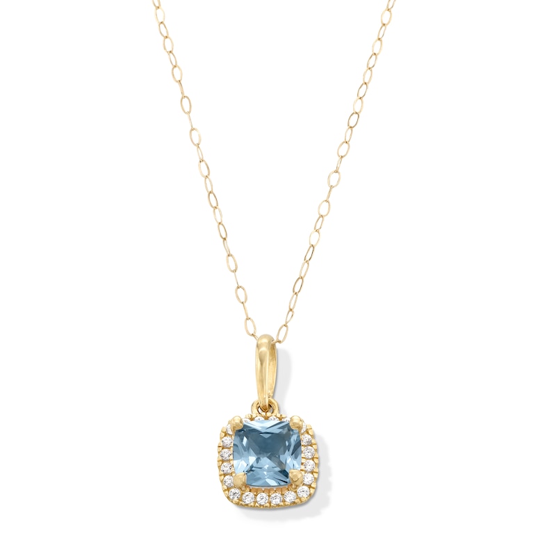 Main Image 1 of 10K Gold CZ Birthstone Pendant - 18&quot;