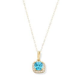 10K Gold CZ Birthstone Pendant - 18&quot;