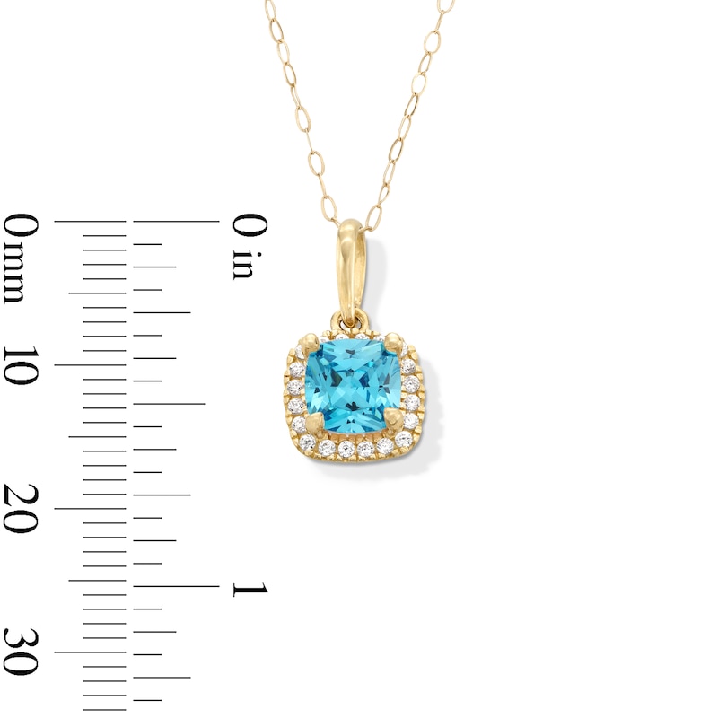 Main Image 3 of 10K Gold CZ Birthstone Pendant - 18&quot;