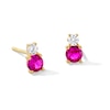 Thumbnail Image 1 of 10K Gold CZ Colorful Studs