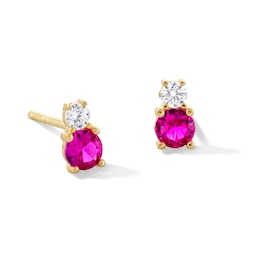 10K Gold CZ Colorful Studs