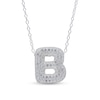 Thumbnail Image 1 of Sterling Silver CZ Bubble Initial Rolo Necklace - 18&quot;