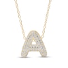 Thumbnail Image 1 of 14K Gold Plated CZ Bubble Initial Necklace - 18&quot;