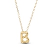 Thumbnail Image 1 of 14K Gold Plated Bubble Initial Rolo Necklace - 18&quot;