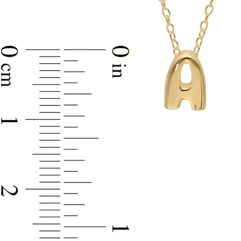 Main Image 4 of 14K Gold Plated Bubble Initial Rolo Necklace - 18&quot;