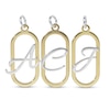 Thumbnail Image 2 of 14K Gold Plated Open Oval Frame Initial Rolo Two-Tone Necklace - 18&quot;