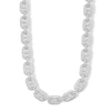 Thumbnail Image 1 of Sterling Silver CZ Round and Baguette Link Necklace - 22&quot;