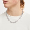 Thumbnail Image 2 of Sterling Silver CZ Round and Baguette Link Necklace - 22&quot;