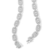 Thumbnail Image 3 of Sterling Silver CZ Round and Baguette Link Necklace - 22&quot;